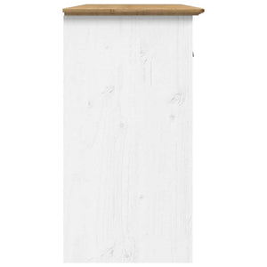 Sideboard Kiefer Massivholz Weiß/Braun 115,5 cm