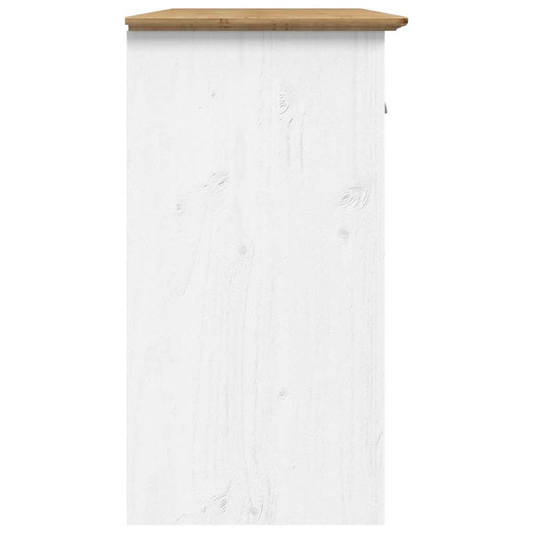 Sideboard Kiefer Massivholz Weiß/Braun 115,5 cm