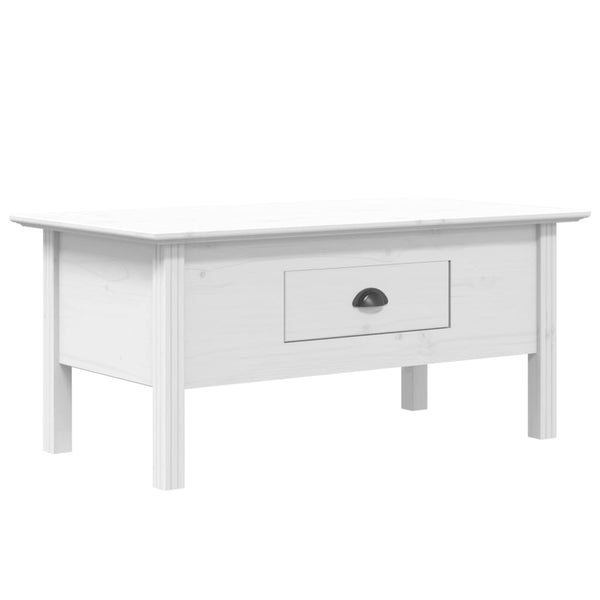 Weißer Couchtisch BODO Kiefer Massivholz 100x55 cm