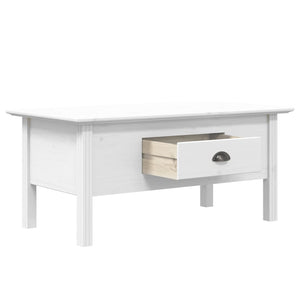 Weißer Couchtisch BODO Kiefer Massivholz 100x55 cm