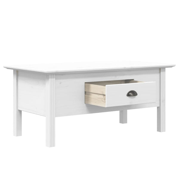 Weißer Couchtisch BODO Kiefer Massivholz 100x55 cm