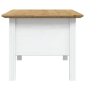 Couchtisch Kiefer Massivholz Weiß/Braun 100x55 cm
