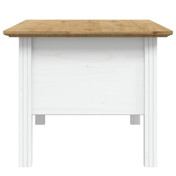 Couchtisch Kiefer Massivholz Weiß/Braun 100x55 cm
