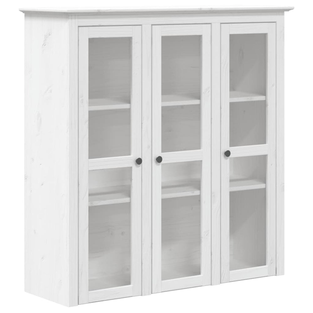 Weißer Vitrinenschrank Kiefer Massivholz