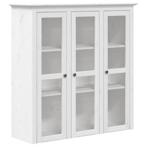 Weißer Vitrinenschrank Kiefer Massivholz