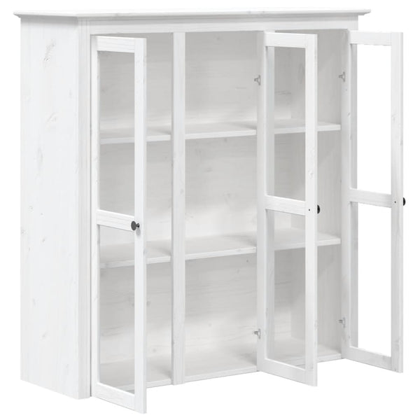 Weißer Vitrinenschrank Kiefer Massivholz