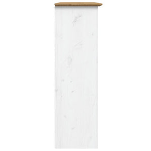 Vitrinenschrank BODO Kiefer Massivholz Weiß/Braun