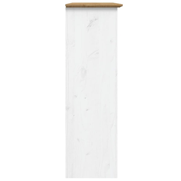 Vitrinenschrank BODO Kiefer Massivholz Weiß/Braun