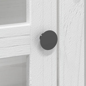Vitrinenschrank BODO Kiefer Massivholz Weiß/Braun
