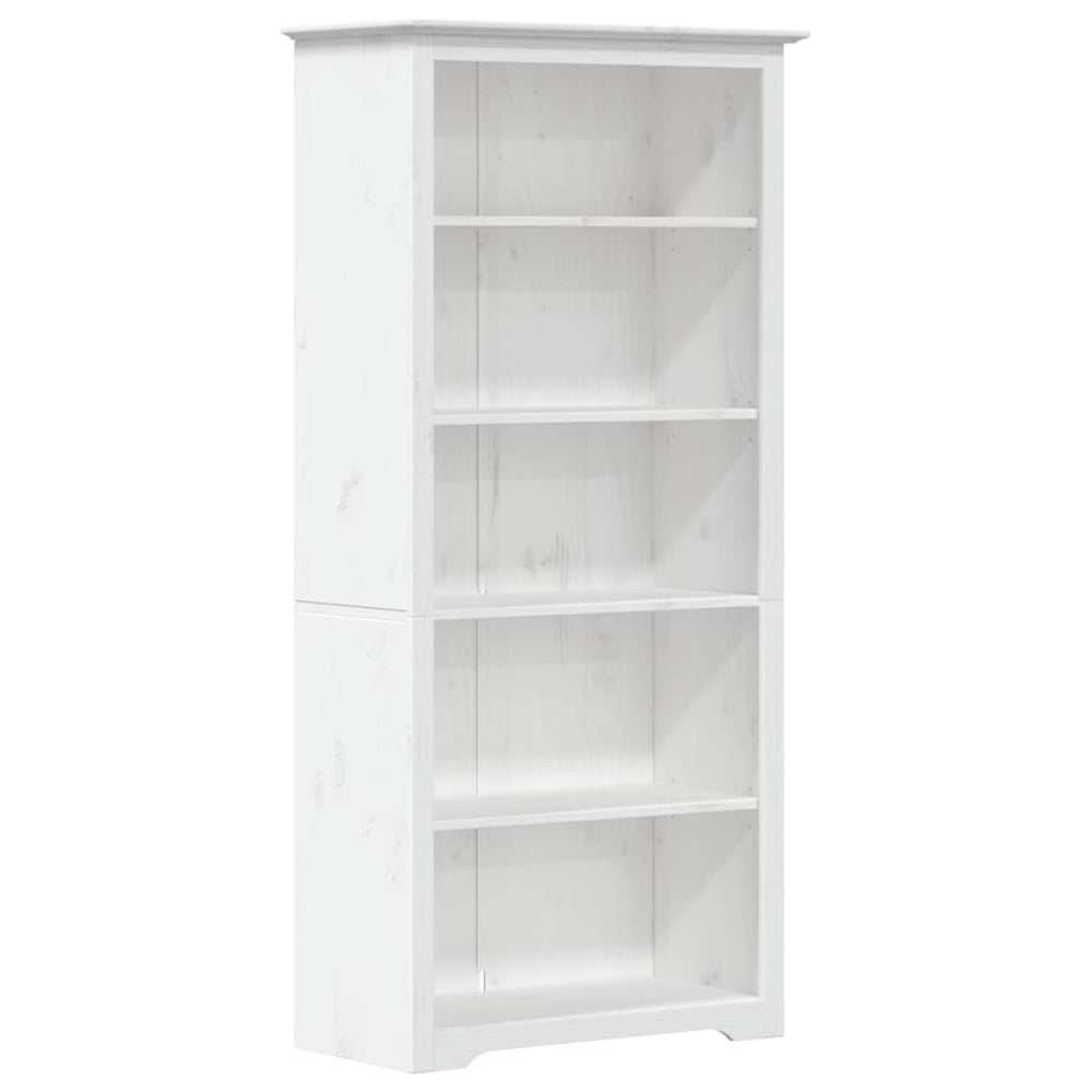 Bücherregal Weiß Kiefer Massivholz 5 Fächer