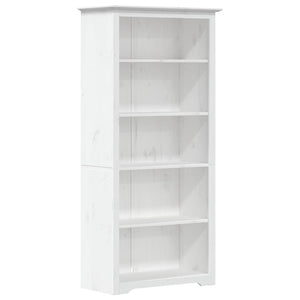 Bücherregal Weiß Kiefer Massivholz 5 Fächer