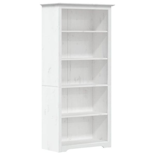 Bücherregal Weiß Kiefer Massivholz 5 Fächer