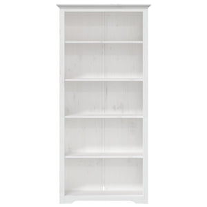 Bücherregal Weiß Kiefer Massivholz 5 Fächer