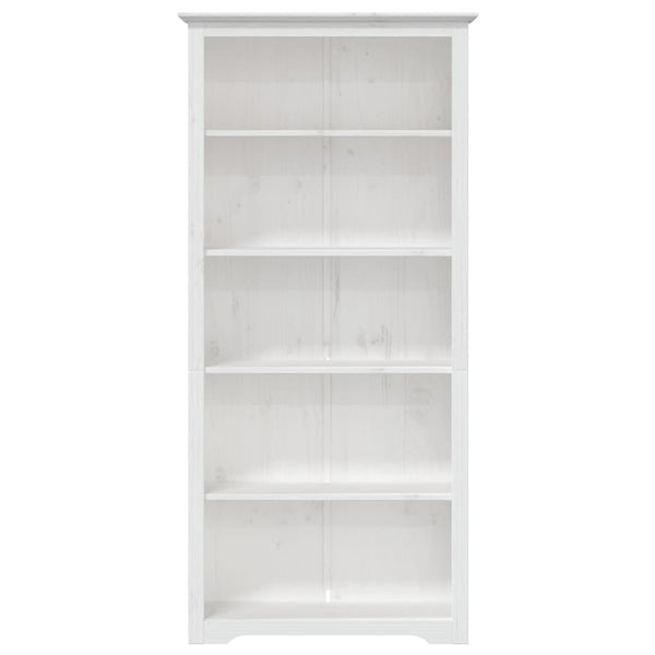 Bücherregal Weiß Kiefer Massivholz 5 Fächer