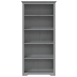 Bücherregal Grau Kiefer Massivholz 5 Fächer