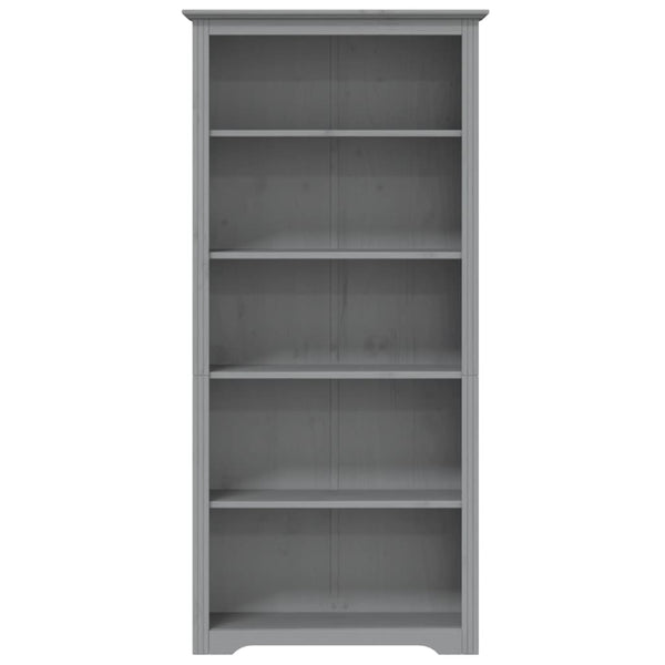 Bücherregal Grau Kiefer Massivholz 5 Fächer