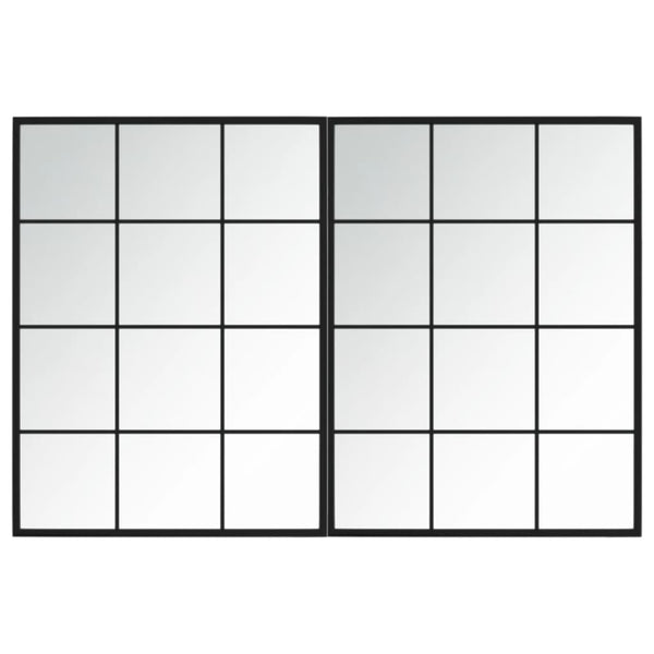 Wandspiegel Schwarz 80x60cm 2er Set
