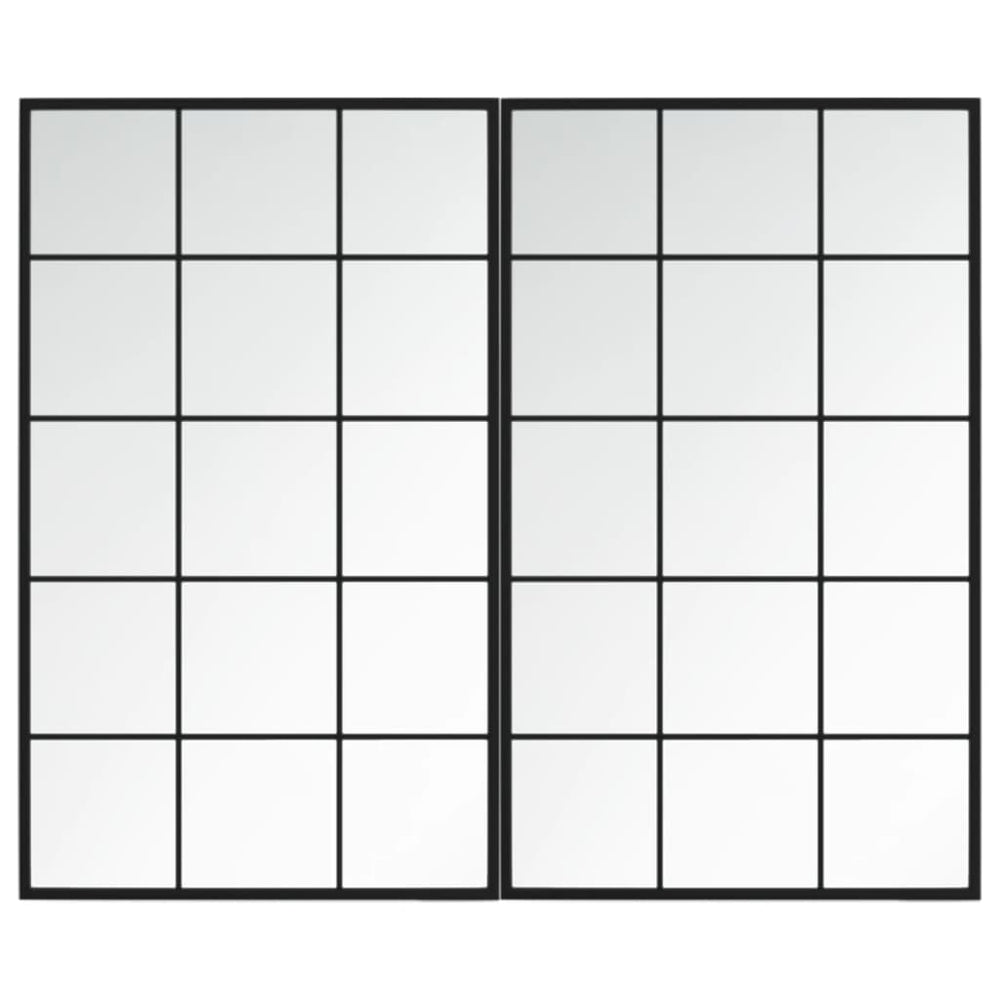 Wandspiegel Schwarz 100x60 cm, 2er-Set