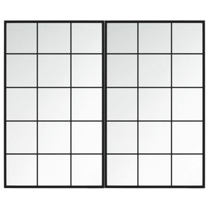 Wandspiegel Schwarz 100x60 cm, 2er-Set
