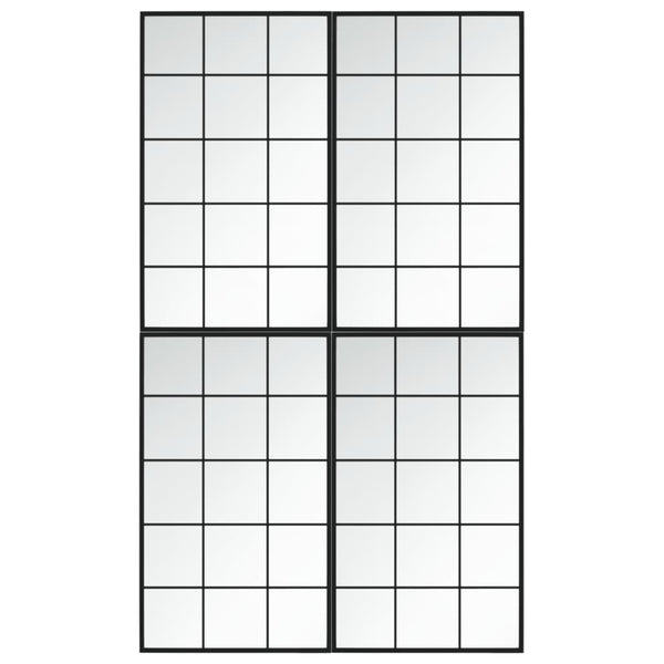 Wandspiegel Set Schwarz 100x60 cm (4 Stk.)