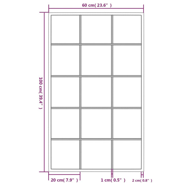 Wandspiegel Set Schwarz 100x60 cm (4 Stk.)