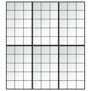 Wandspiegel Set Schwarz 100x60 cm (6 Stk.)