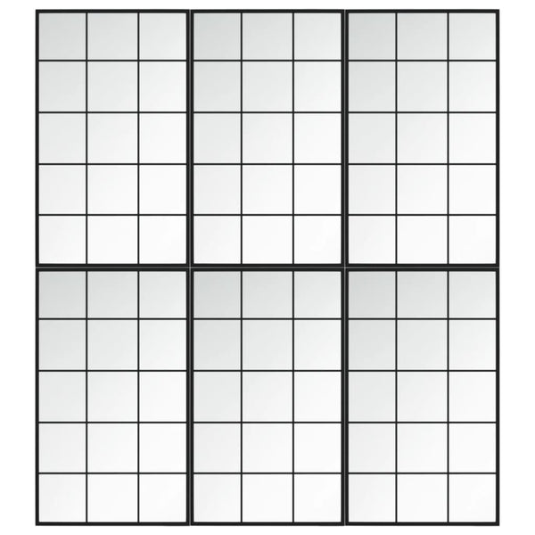 Wandspiegel Set Schwarz 100x60 cm (6 Stk.)