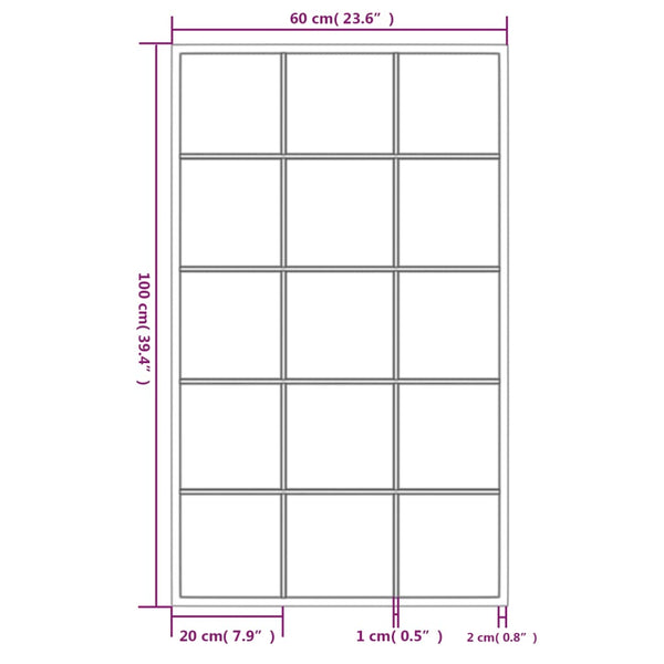 Wandspiegel Set Schwarz 100x60 cm (6 Stk.)