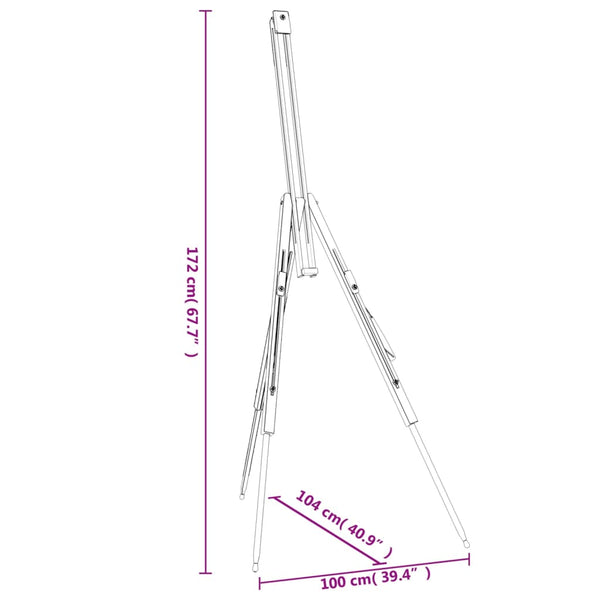 Staffelei 100x104x172 cm Massivholz Buche