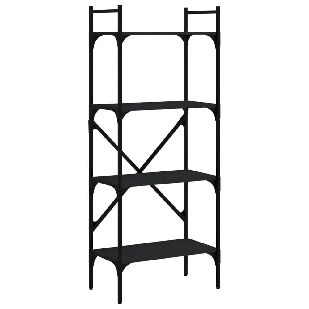 vidaXL Bibliothèque 4 étagères Noir 56x31,5x138,5 cm Bois d'ingénierie
