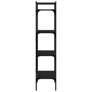 Schwarzes Bücherregal mit 4 Fächern