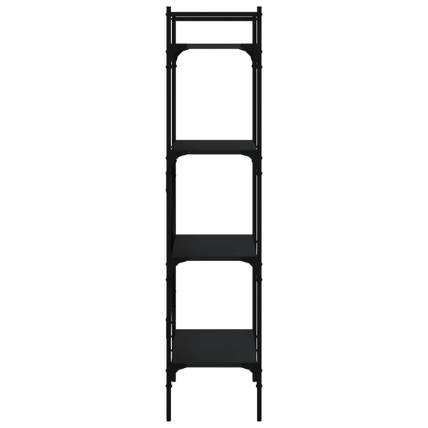 Schwarzes Bücherregal mit 4 Fächern
