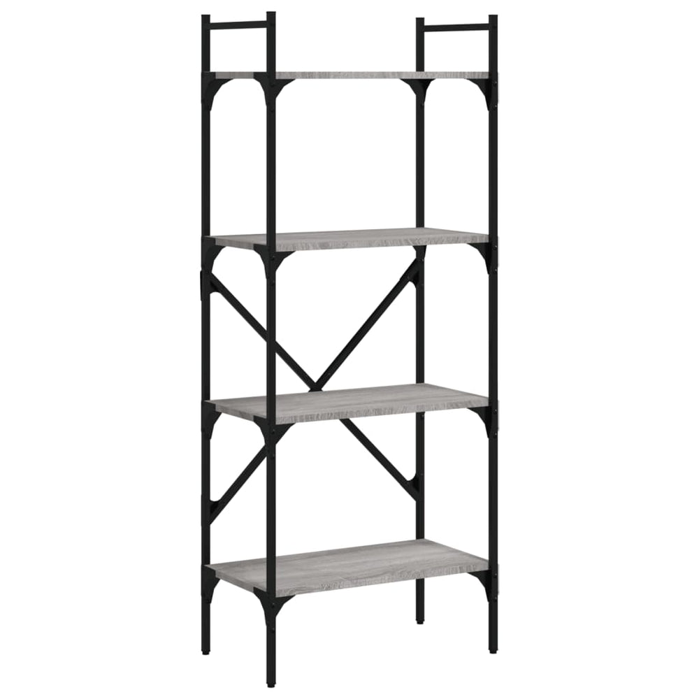 vidaXL Bibliothèque 4 étagères Gris Sonoma 56x31,5x138,5 cm Bois d'ingénierie