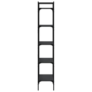 Schwarzes Bücherregal mit 5 Fächern