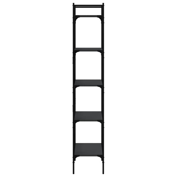 Schwarzes Bücherregal mit 5 Fächern