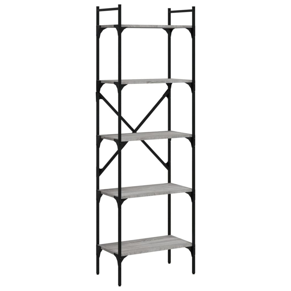 vidaXL Bibliothèque à 5 niveaux gris Sonoma 56x31,5x174 cm Bois d'ingénierie