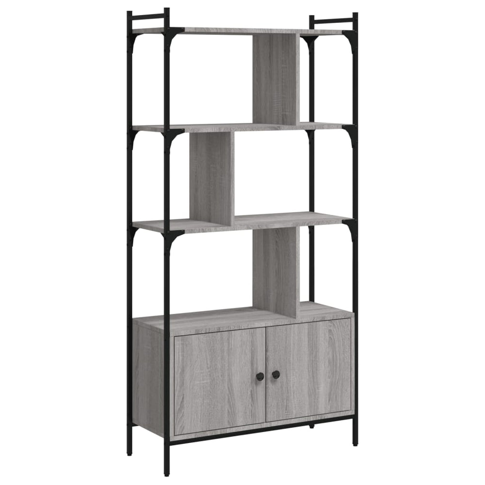 vidaXL Bibliothèque avec portes Gris Sonoma 76,5x30x154,5cm Bois d'ingénierie