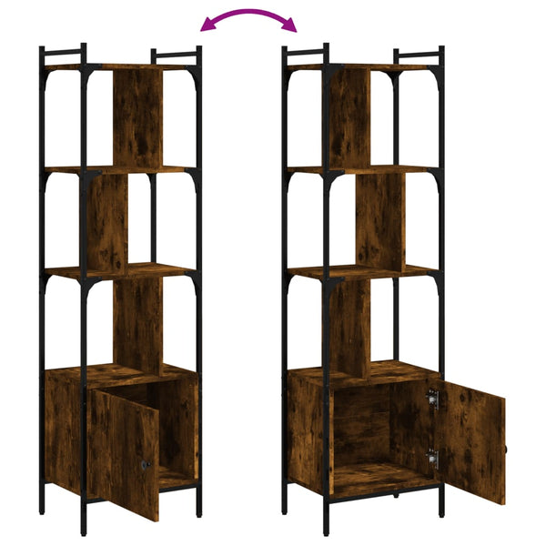 Bücherregal Räuchereiche mit Tür 154,5cm