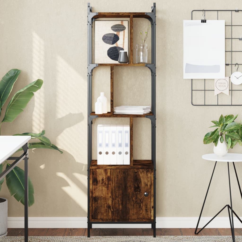 Bücherregal Räuchereiche mit Tür 154,5cm