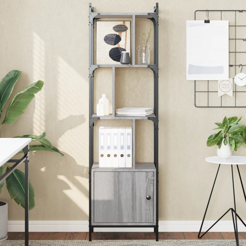 vidaXL Bibliothèque avec porte gris Sonoma 44,5x30x154,5 cm bois d'ingénierie