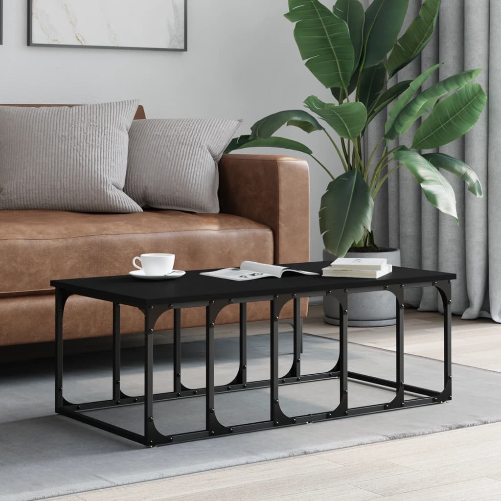 Schwarzer Couchtisch 100x50 cm