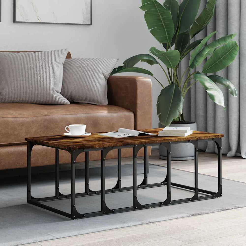 vidaXL Coffee Table Smoked Oak 100x50x35.5 cm Engineered Wood