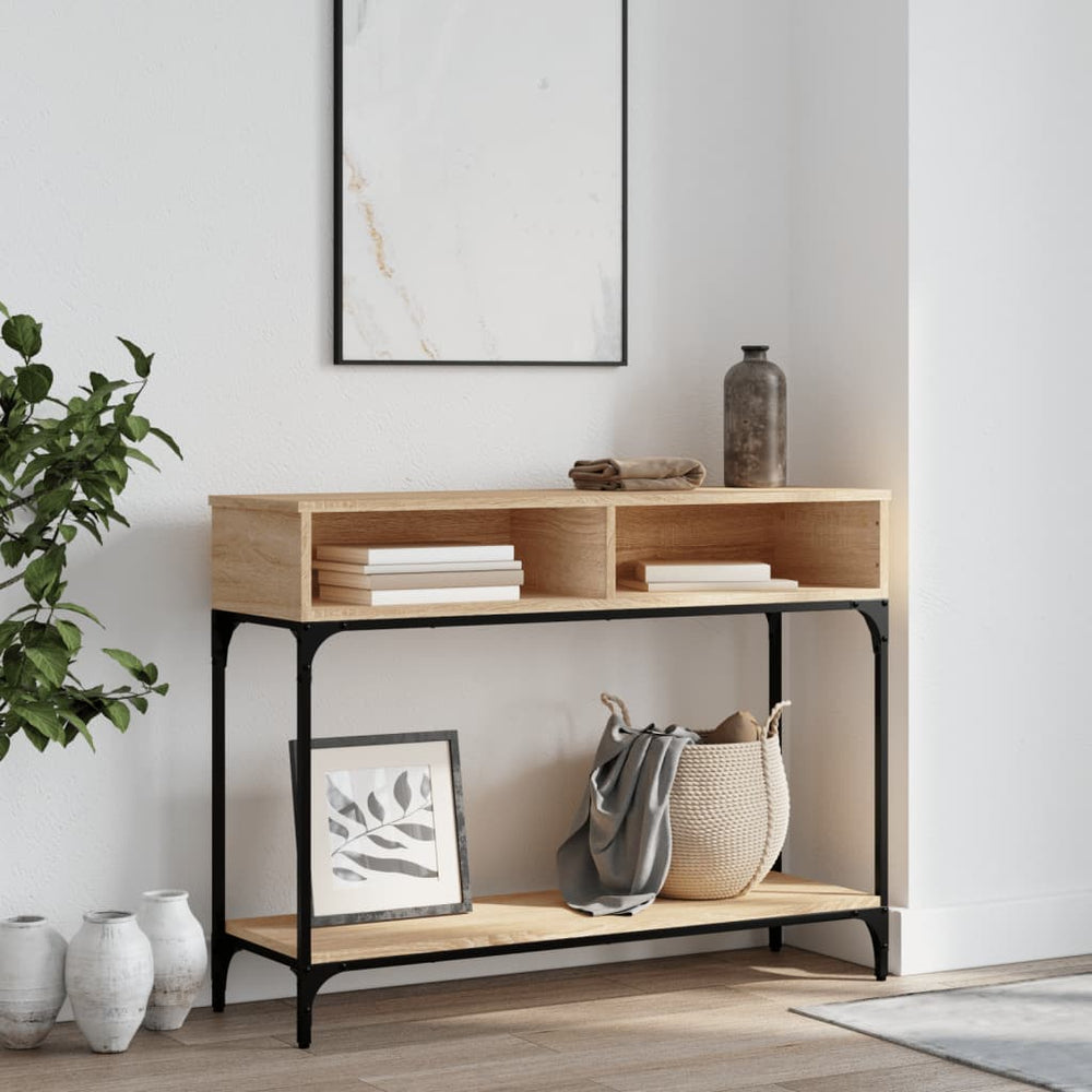 vidaXL Table console chêne Sonoma 100x30,5x75 cm aggloméré