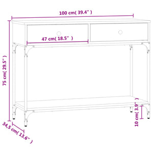 Konsolentisch Räuchereiche 100 cm