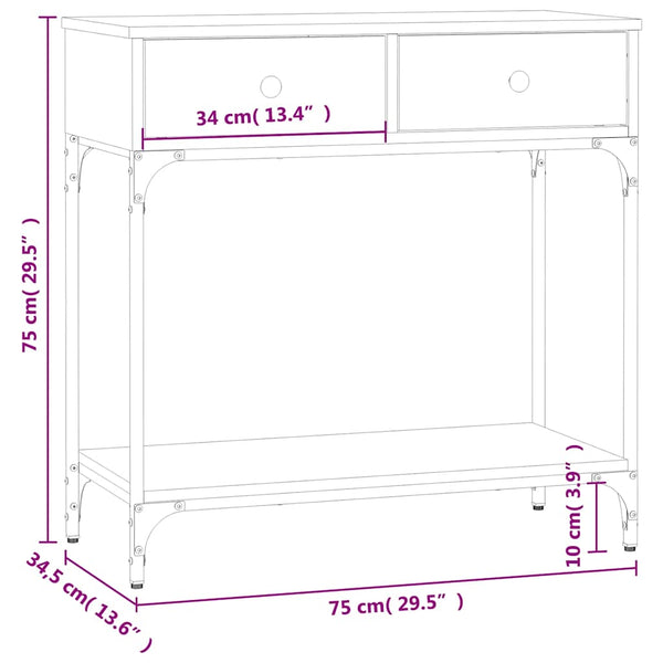 Schwarzer Konsolentisch 75 cm
