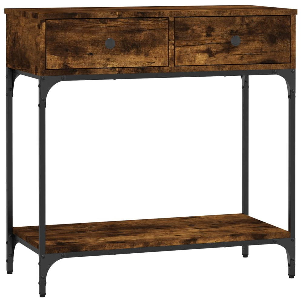 vidaXL Table console chêne fumé 75x34,5x75 cm aggloméré
