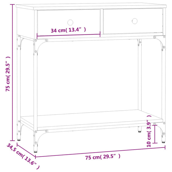 Konsolentisch Grau Sonoma 75 cm