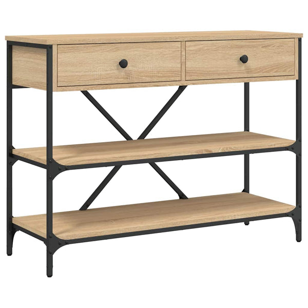 vidaXL Console Table with Drawers and Shelves Sonoma Oak
