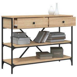 vidaXL Console Table with Drawers and Shelves Sonoma Oak