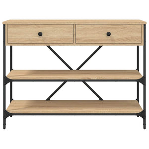 vidaXL Console Table with Drawers and Shelves Sonoma Oak